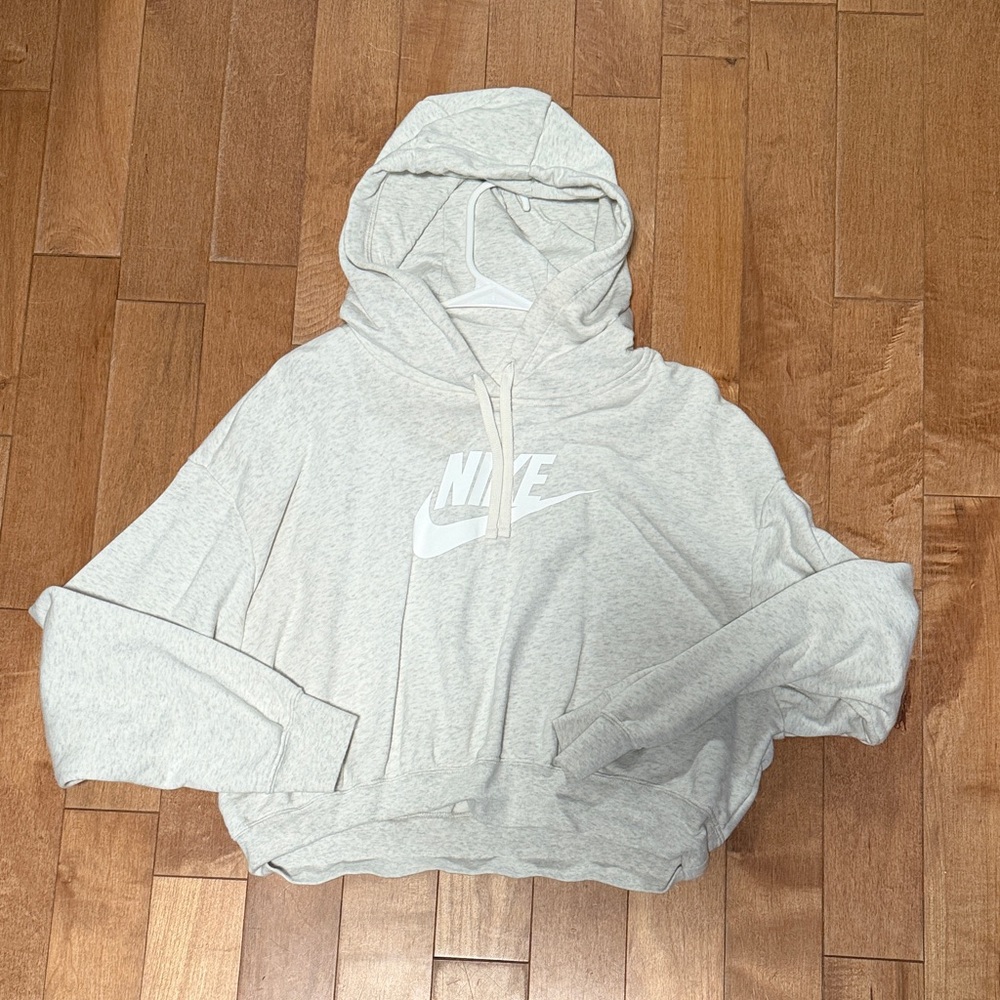 Nike Light Gray Hoodie with White Logo